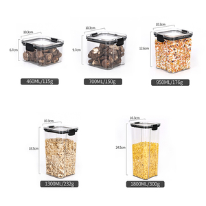Botellas de plástico transparente para almacenamiento de alimentos, contenedor de comida seca con tapas, dispensador duradero de cereales, tarros de almacenamiento de granos de arroz - Product Image 6