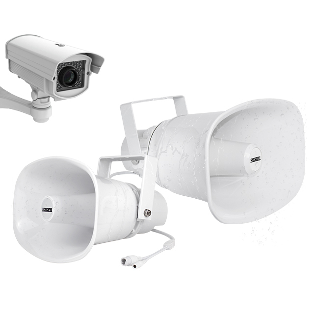 DSPPA Outdoor Ip Network Pa System 50w Poe Horn Speaker with Camera