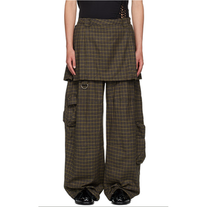 Custom Jacquard Cotton Flannel Cargo Stacked Pants High Quality <strong>Skirt</strong> Fashion Trousers <strong>for</strong> <strong>Men</strong> - Product Image 1