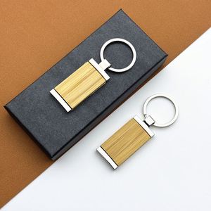 Porte-clés promotionnel en bambou naturel gravé, anneau métallique vierge, porte-clés en bois personnalisé avec logo pour clé de voiture, cadeau d'entreprise - Product Image 4