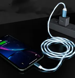 Micro USB Typ C LED Glühend fließendes Mobiltelefon Schnell laden USB-Kabel Daten