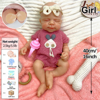 Poupée Reborn réaliste en silicone pleine grandeur de 16 pouces, bouche ouverte, peau veinée lavable, accessoires de photographie, collection d'art, vente en gros