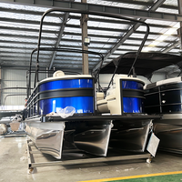 Kit de bateau ponton en alliage d'aluminium 19 pieds 5,8 m, moteur hors-bord, yacht de luxe, divertissement familial