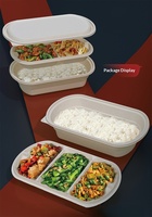 Conteneur alimentaire jetable de 1100 ml, épaissi, avec couvercle, en PP et amidon de maïs, biodégradable, compatible micro-ondes, boîte bento à emporter