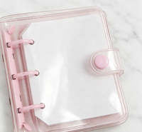 Classeur spirale A8 à 3 anneaux en PVC, porte-documents à feuilles mobiles avec 3 enveloppes, organiseur de journal, cadeau