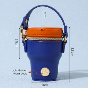 Petit <span class=keywords><strong>sac</strong></span> en cuir et flanelle Everich au design mignon et tendance pour bouteilles d'eau, gobelets et tasses <span class=keywords><strong>avec</strong></span> poignée - Product Image 5