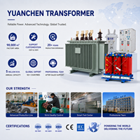 Transformateur de distribution de puissance triphasé immergé dans l'huile à faibles pertes, à bobinages en cuivre ONAN, IEC 60076, 2500KVA, 1000KVA, 500KVA, 10kV, 15kV