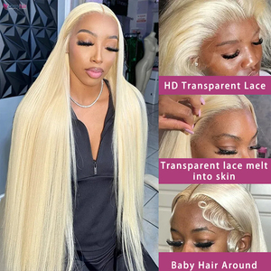 Bán Buôn 613 13x6 HD Ren Phía Trước Tóc Giả Dài Thẳng Nguyên Ấn Độ Mật Ong Tóc Giả Tóc Con Người Ren Phía Trước HD Trong Suốt Ren Tóc Giả - Product Image 4