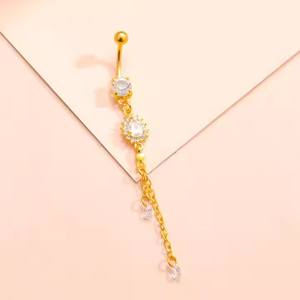 مجوهرات ثقب الجسم من الفولاذ المقاوم للصدأ على شكل قلب وفراشة مرصعة بالزركون، حلق سرة مناسب للحفلات والشاطئ في الصيف - Product Image 4