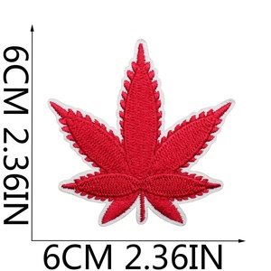 Venta al por mayor 3D <span class=keywords><strong>bordado</strong></span> planta de cáñamo hoja parches caliente-prensado hierro-en calcomanías para ropa personalizada sombreros y decoraciones de bricolaje - Product Image 3