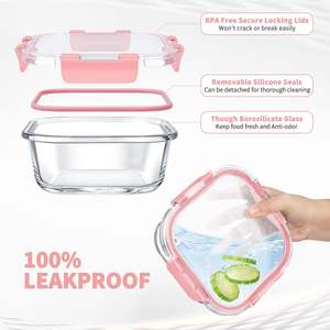 New Design Multifunctional <b>Meal</b> <b>Prep</b> Containers Bpa Free Glass Food Container Leak Proof Lunch <b>Box</b> With Glass Lid - Product Image 3