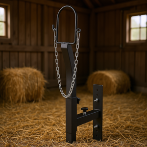 Soporte de Metal Negro para Ordeño y Esquilado de Cabras con Anillo Nasal Ajustable en Altura para Equipo de Ganadería - Product Image 2