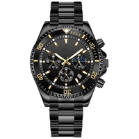 Montre-bracelet pour homme à quartz, étanche, avec phase lunaire et date, chronographe analogique luminescent en acier, personnalisable, 50 pièces, modèle 2870