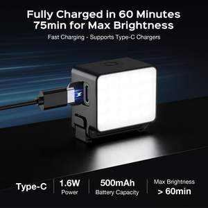 Luz de Video LED Amazear para Cámara DJI Osmo Action 6, CRI≥95, Alta Reproducción Cromática, Luz de Relleno para Selfies con Recarga USB-C - Product Image 5