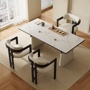 Silla de Comedor Italiana Minimalista de Madera Maciza Tapizada para Hogar, Salón de Té, Club, Estudio - Product Image 3