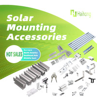 Kit de fixation universel en aluminium galvanisé à chaud pour panneaux photovoltaïques encadrés sur systèmes de rails de toiture