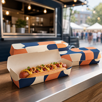Boîtes à hot-dogs en papier rigide personnalisées en gros avec logo, robustes, recyclables, jetables, pour le stockage de saucisses, Chine