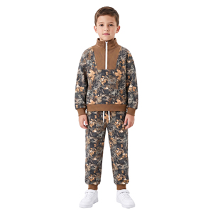 Conjunto Deportivo para Niño con Cremallera y Estampado de Camuflaje, Pre-venta, Algodón y Spandex, Ropa Casual de Caza, Estilo Occidental Personalizado Yawoo - Product Image 5