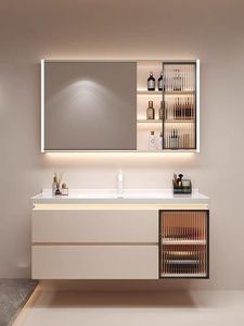 <span class=keywords><strong>Meuble</strong></span> sanitaire de salle de bain suspendu au mur de 30 pouces en contreplaqué de miroir avec lavabo en céramique - Product Image 5