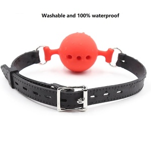3 boyutu sevimli ağız fiş, ağız topu nefes Fetish silikon top delik açık ağız Fetish seks oyuncak ile fetiş sevgilisi için - Product Image 2