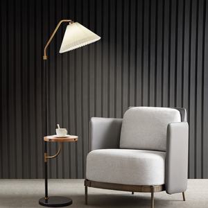 Lampadaire <span class=keywords><strong>sur</strong></span> <span class=keywords><strong>pied</strong></span> en bois de lecture rétro nordique avec Port USB Charge <span class=keywords><strong>sans</strong></span> <span class=keywords><strong>fil</strong></span> abat-jour en tissu - Product Image 3