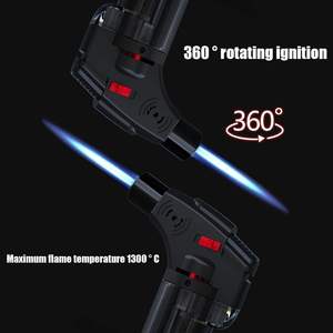 Горячая распродажа: многоразовые бутановые зажигалки-горелки, дешевые оптовые портативные зажигалки с регулируемым пламенем - Product Image 4