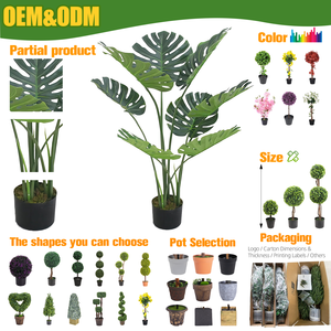 PZ-7-19/20/21 kualitas tinggi ukuran kustom tanaman Monstera hijau imitasi pohon palem tropis buatan tinggi untuk dekorasi rumah ruang tamu - Product Image 4