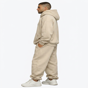 Survêtement de sport décontracté pour homme, personnalisé, à capuche, écologique, léger, imprimé, 2 pièces, avec poches, pour l'hiver - Product Image 4