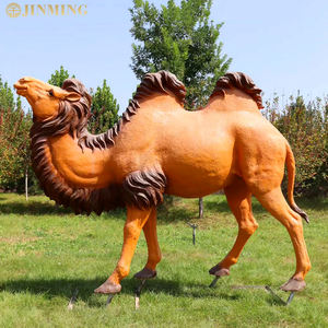 تماثيل حيوانات من الراتنج والألياف الزجاجية بحجم طبيعي لتزيين الحدائق الخارجية، تمثال جمل من الراتنج - Product Image 1