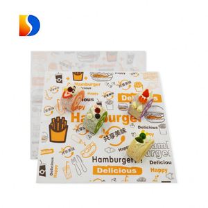 Papier d'emballage alimentaire en pâte vierge 100% résistant à l'huile et à la graisse, personnalisable avec logo, pour hamburgers, qualité alimentaire, jetable - Product Image 5