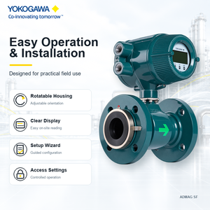 เครื่องวัดการไหลแบบแม่เหล็ก YOKOGAWA ADMAG ทำจากสแตนเลส 316L พร้อมอิเล็กโทรด PFA ความแม่นยำ 0.5% รองรับสัญญาณ 4-20mA HART สำหรับงานอุตสาหกรรม - Product Image 2