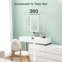 Support de présentation pliable en métal pour tresses de cheveux, réglable, à cinq niveaux, sur roulettes, multifonctionnel, directement de l'usine