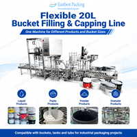 Ligne de remplissage et de bouchage de seaux flexibles en acier inoxydable Eastbest de 20 L avec volume réglable pour usine d'emballage multi-produits