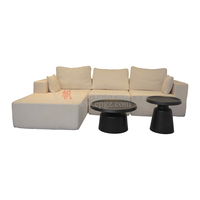Ensemble de canapé et de table en forme de L avec cadre en bois couverture en tissu pour hôtel et appartement