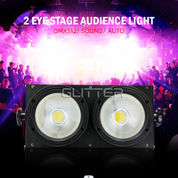 200W blanc chaud 3in1 Disco scène faisceau lumineux projecteur aluminium 2 yeux LED COB Blinder DMX contrôle effet de remplissage