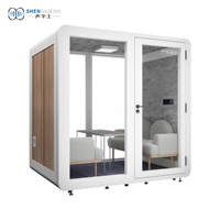 Cabine professionnelle avec bureau TV / canapé de bureau, design de studio d'enregistrement insonorisé, cabine portable pour bureau