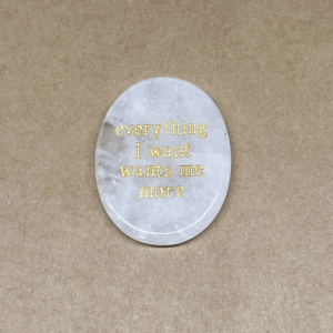 Piedra de la Preocupación de Gema Grabada, Piedra de Palma de Cristal Ovalada Tallada, Regalo Motivacional para Meditación - Product Image 3