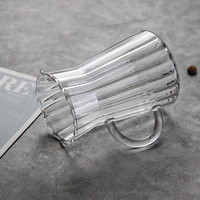 Ligne à rayures verticales à haute teneur en borosilicate verre café crème pichet tasse petite tasse en verre