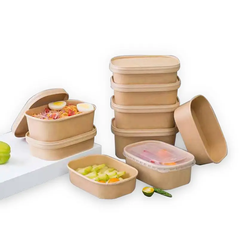 Jiacai Aanbod Restaurant Gebruik Kraftpapier Take Away Box To Go Food Container Wegwerp Food Box