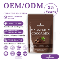 Mélange en poudre de cacao au magnésium Aeglwell avec L-théanine, Ashwagandha, champignons et Bacillus Coagulans 300g – Préparation pour boisson au chocolat chaud