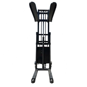 Apilador de Palets Semieléctrico con Horquillas de Alcance y Patas Abatibles, Carretilla Elevadora Autocargable, Elevador de Horquillas Totalmente Autopropulsado - Product Image 6