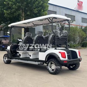 Carrito de Golf de Lujo Bicolor con Parabrisas Delantero Completo y Amortiguador, Carro Utilitario para Villa o Club de Campo - Product Image 4
