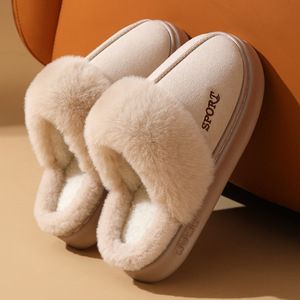 Pantoufles d'hiver de luxe pour femmes, chaudes, doublées de fourrure, mules d'intérieur et d'extérieur, confortables, en suède pelucheux, faible MOQ, vente en gros directe usine - Product Image 4