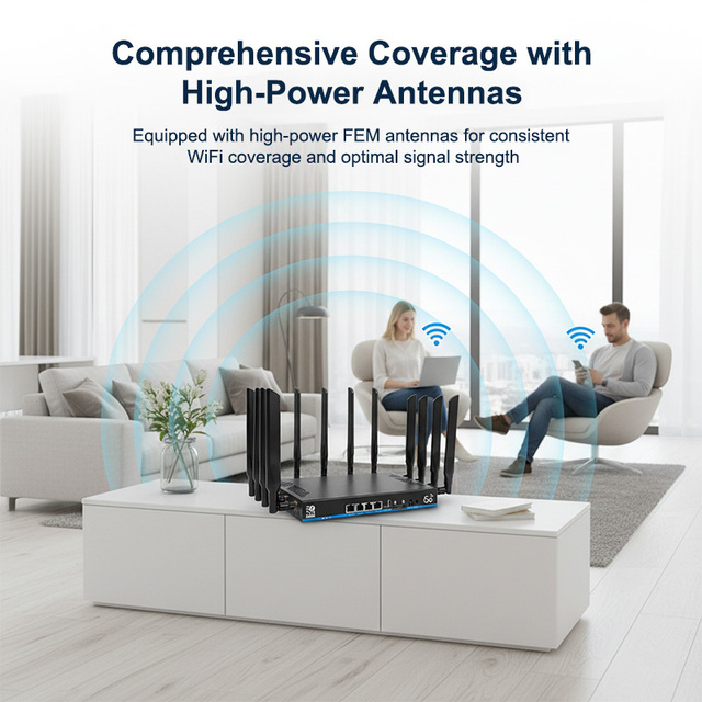 Enterprise WiFi7 Dual Band Wireless Router 5GHz 4 LAN Ports OEM ODM Custom Network Solution