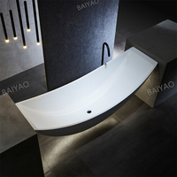 Baignoire flottante moderne en acrylique de couleur blanche, baignoire autoportante, spa intérieur, bain à remous, baignoire de massage pour 1 personne
