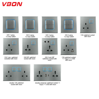 VBQN Classical A83 Series nuevo 10a AC 220V 250V Muti color PC 3 Gang 2 way 86 placa interruptor de pared