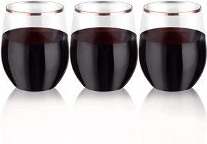 Stemless kính dùng một lần cứng nhựa pha lê rõ ràng nếm ly không thể phá vỡ chiếc cốc nhỏ không thể phá vỡ - Product Image 3