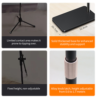 Profesyonel Uzun Kollu Metal Tablet Yer Standı, Yatak ve Stüdyo İçin Ayarlanabilir Konsol iPad Tutucu, 12.9 inç iPad Pro için Sağlam Montaj Aparatı