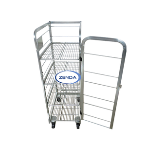 Factory Outlet Adjustable Height Bright Electro Zinc Plated Milk Crate Storage Rack Luggage Trolley With Long Lasting