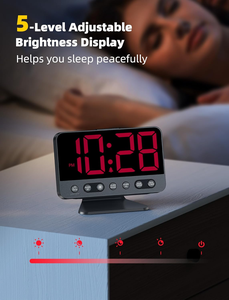 Relojes Despertadores Digitales para Dormitorios: Números Grandes y Nítidos, <span class=keywords><strong>5</strong></span> Niveles de Brillo Ajustables - Fáciles de Leer <span class=keywords><strong>a</strong></span> lo Largo de la Habitación - <span class=keywords><strong>5</strong></span> Sonidos de Alarma - Product Image 4